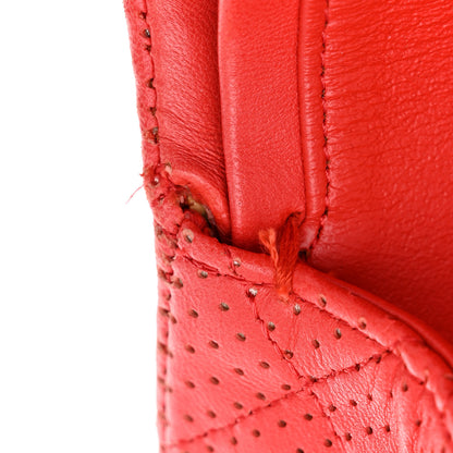 Chanel Lambskin Perforated Medium Double Flap Red 11 of 13