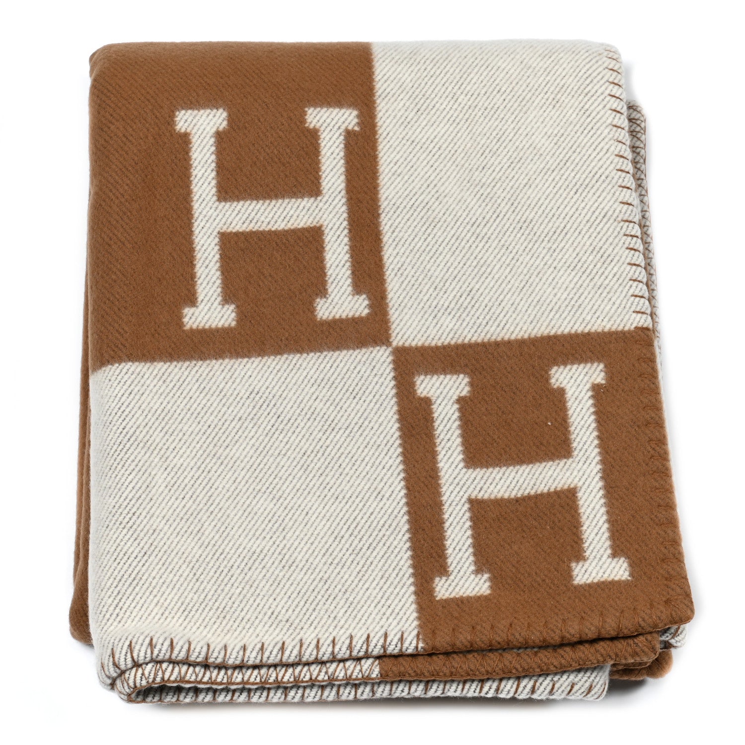 Hermes Wool Cashmere Avalon Blanket Ecru Camel 1 of 3
