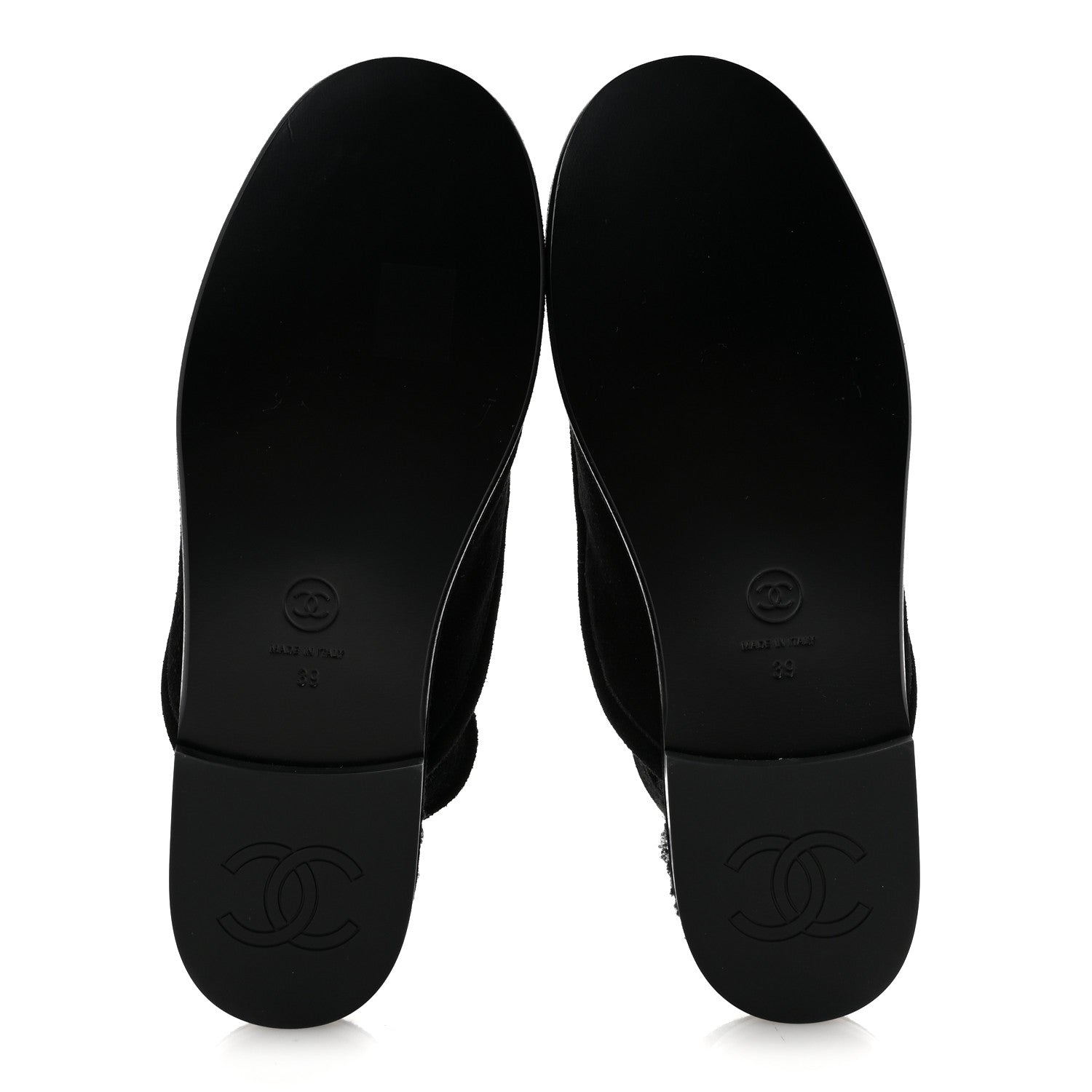 Chanel Suede Calfskin CC Slingback Loafers 39 Black 6 of 10