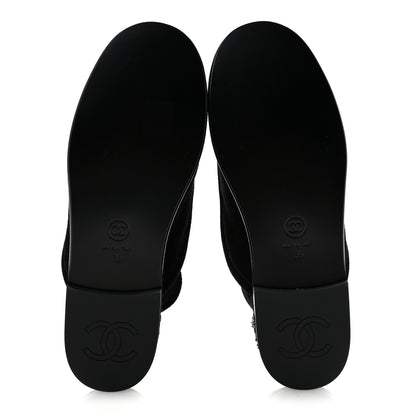 Chanel Suede Calfskin CC Slingback Loafers 39 Black 6 of 10