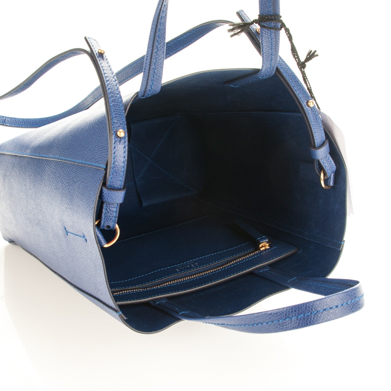 Celine Grained Calfskin Small Vertical Cabas Indigo 5 of 7