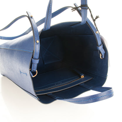 Celine Grained Calfskin Small Vertical Cabas Indigo 5 of 7