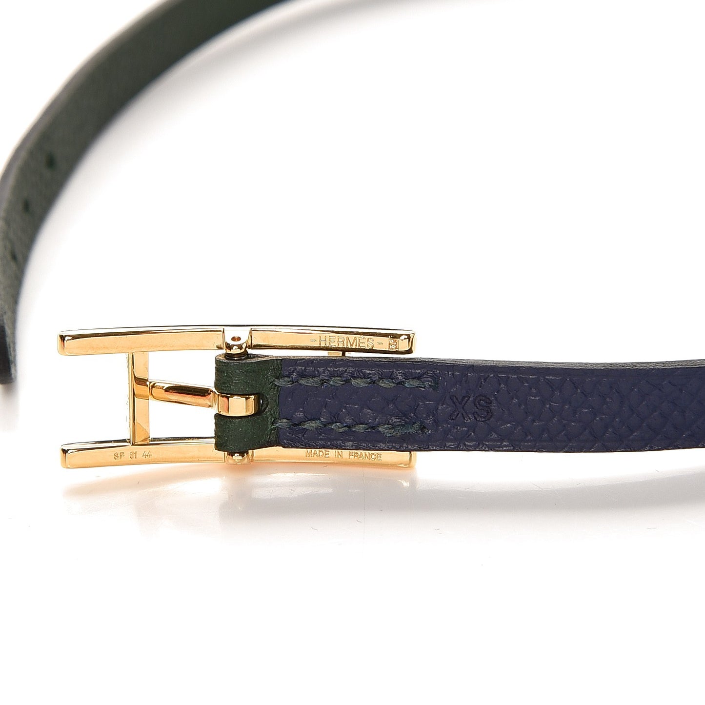 Epsom Behapi Double Tour Bracelet XS Bleu Saphir Vert Anglais