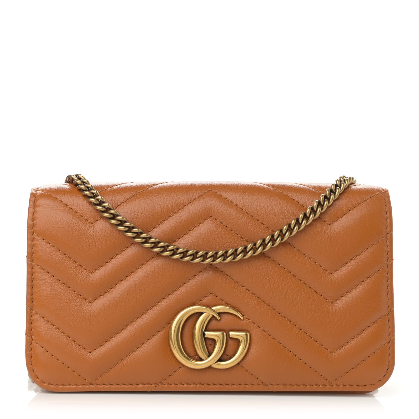 Calfskin Matelasse GG Marmont Mini Bag Cognac