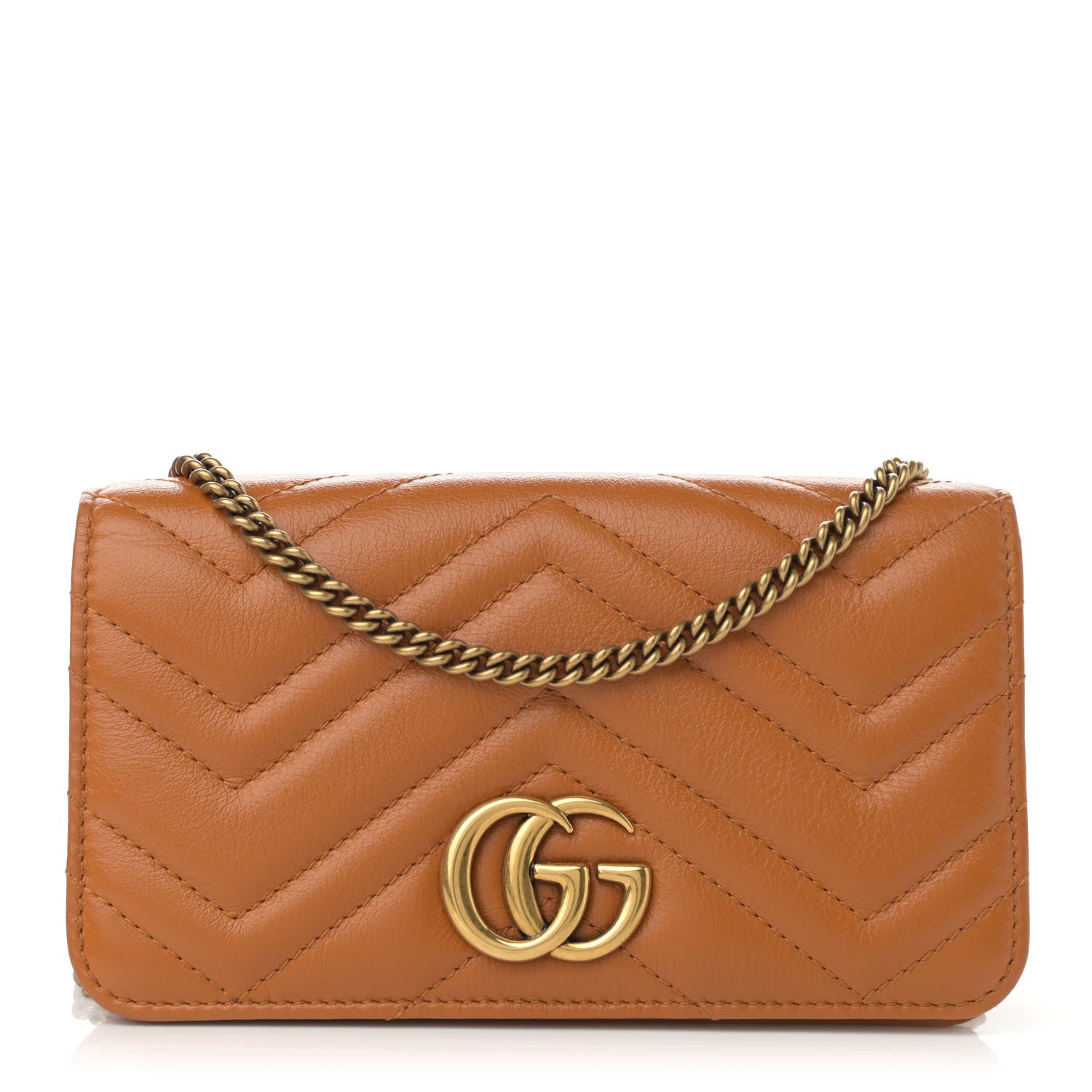 Gucci Calfskin Matelasse GG Marmont Mini Bag Cognac 1 of 10