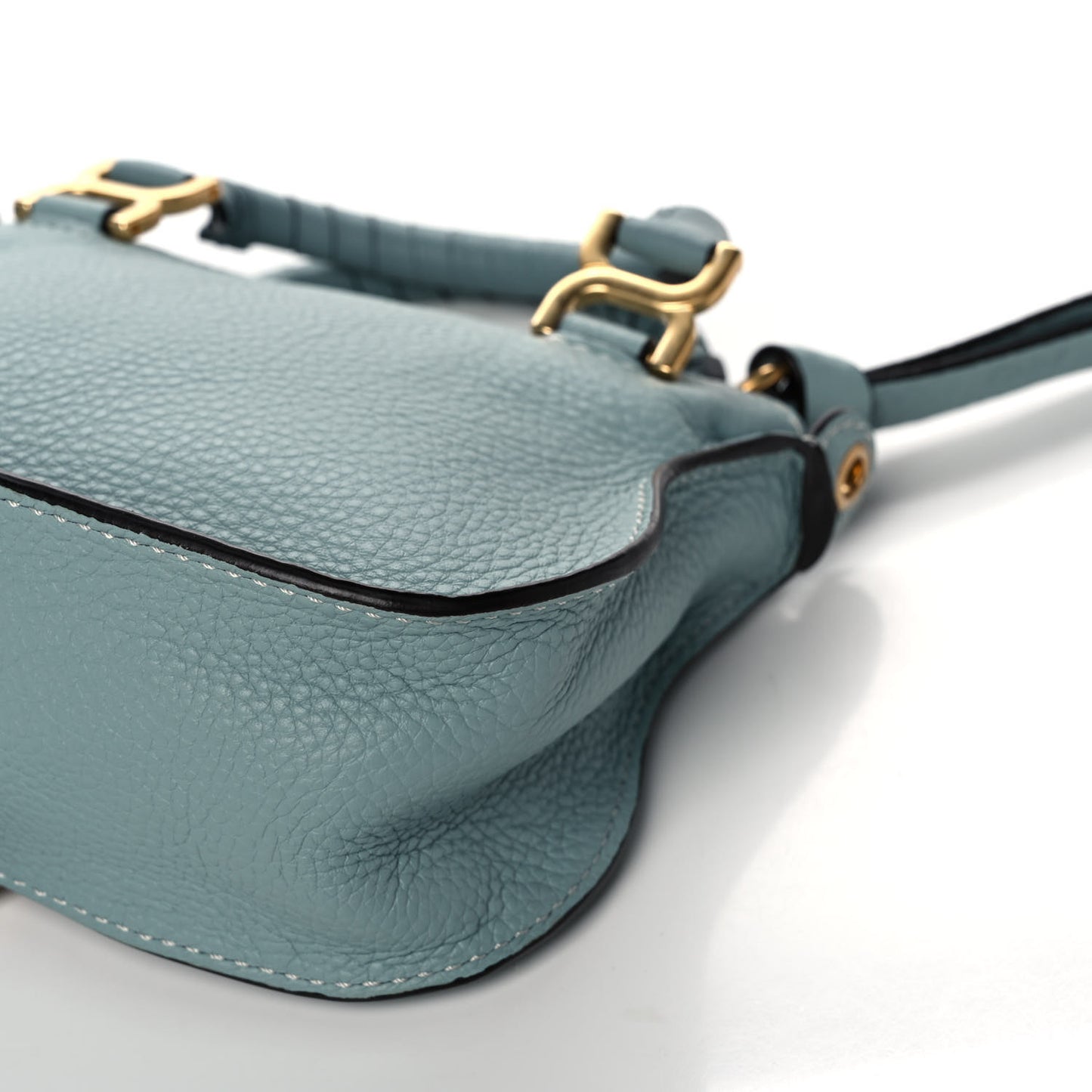 Calfskin Mini Marcie Satchel Mint Blue