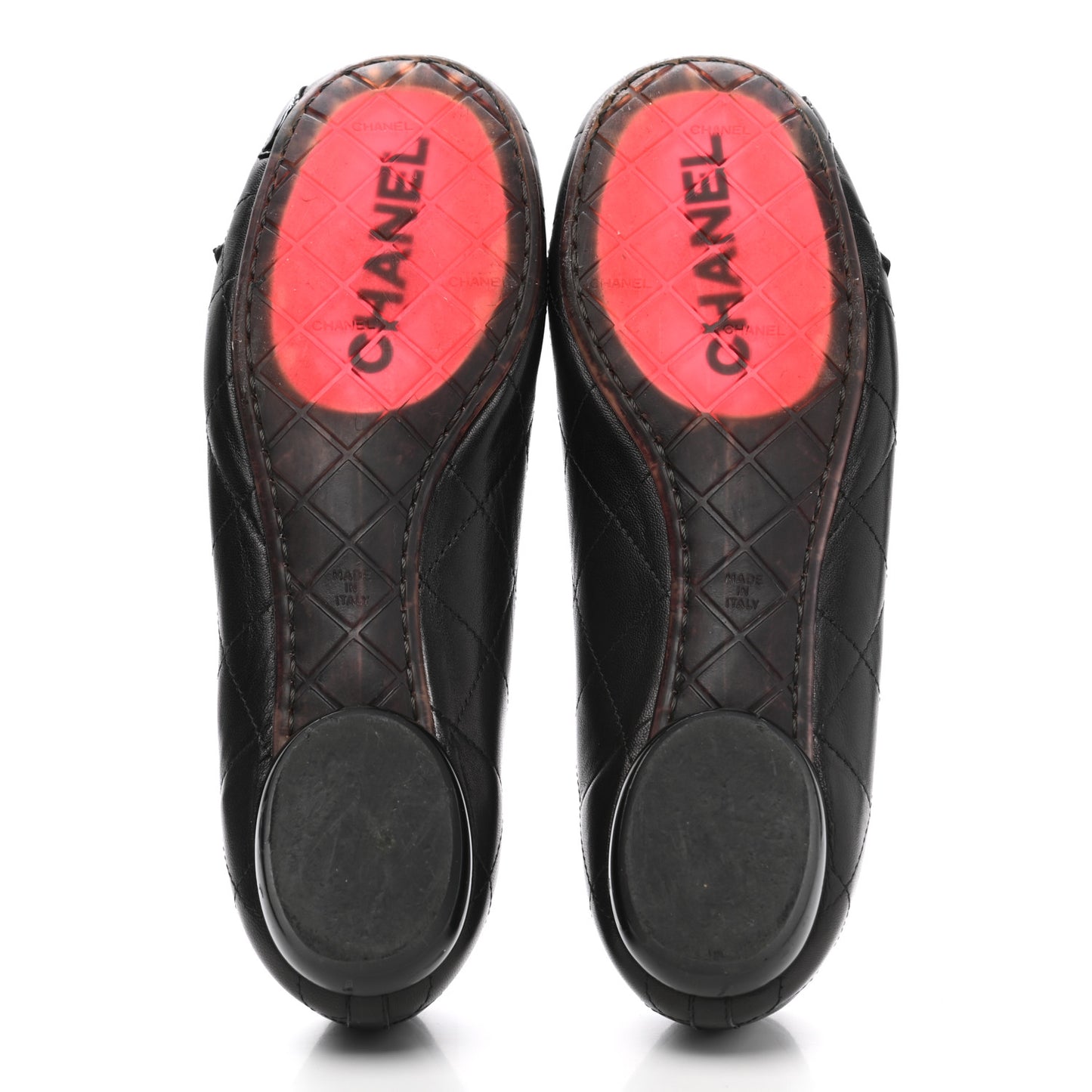 Lambskin Quilted Cambon Ballerina Flats 39 Black