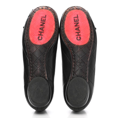 Chanel Lambskin Quilted Cambon Ballerina Flats 39 Black 5 of 9