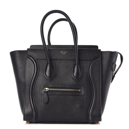 Celine Drummed Calfskin Micro Luggage Black 1 of 31