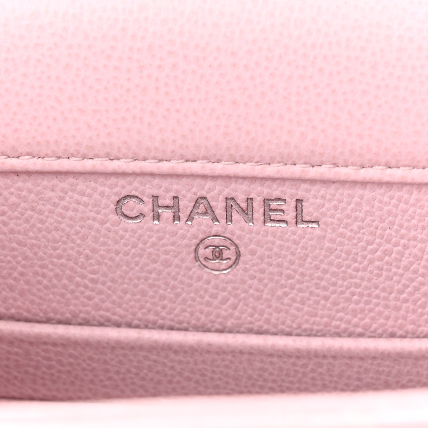 Grained Calfskin Quilted CC Box Clutch With Chain Rose