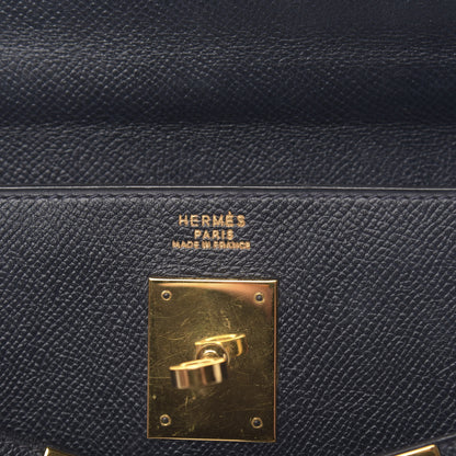 Hermes Courchevel Kelly Retourne 32 Bleu Marine 6 of 13