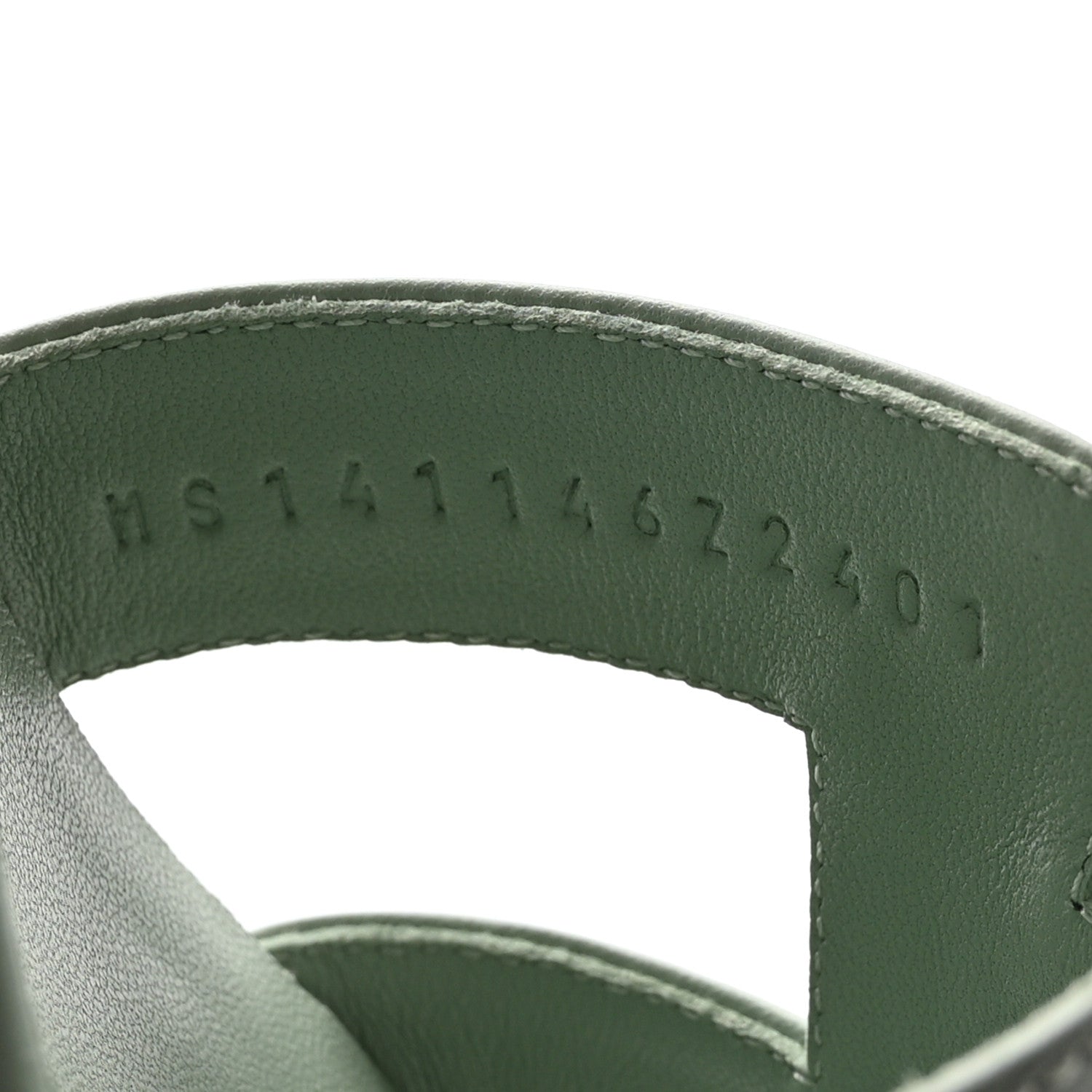 Hermes Calfskin Oasis Sandals 37 Vert D'eau 9 of 10
