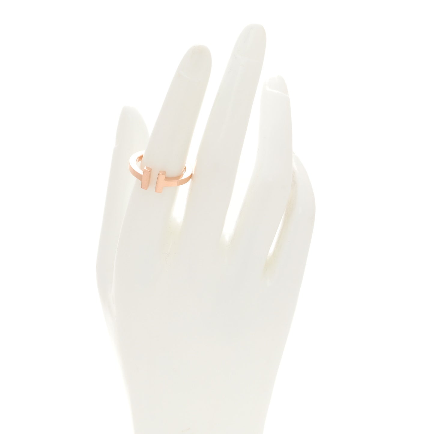 18K Rose Gold T Square Ring 54 7