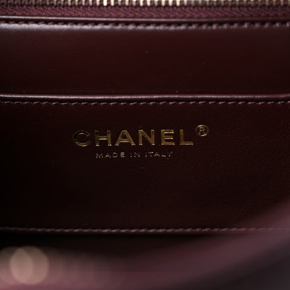 Chanel Lambskin Quilted Mini Wenge Wood Bowling Bag Burgundy 6 of 10