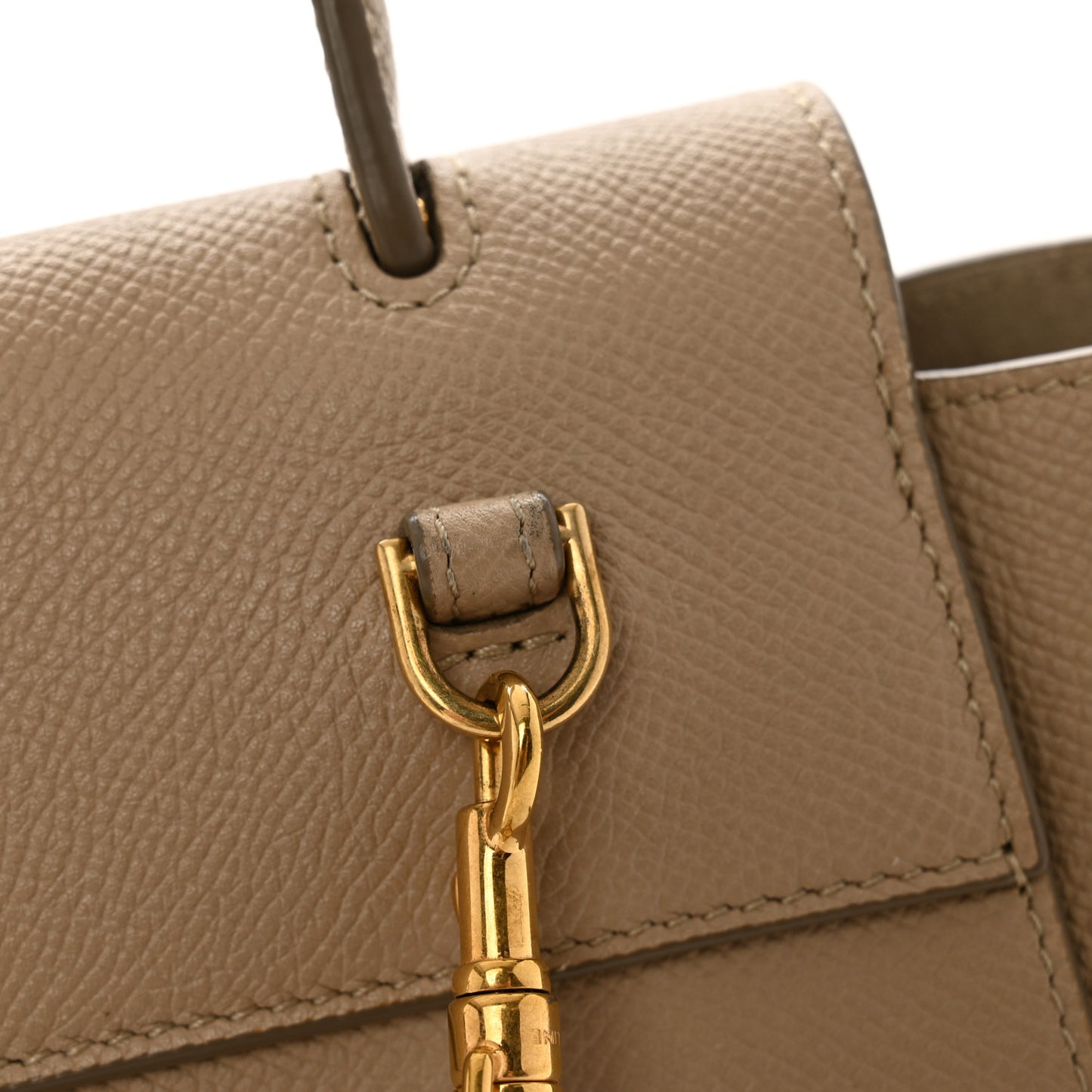Grained Calfskin Nano Belt Bag Light Taupe
