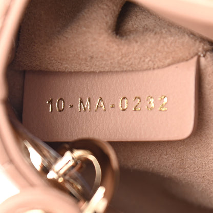 Christian Dior Lambskin Cannage Micro Lady Dior Rose Des Vents 6 of 10