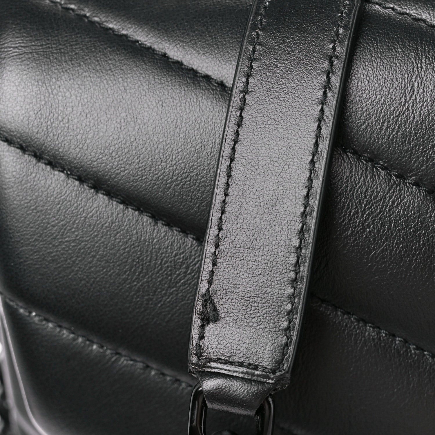 Saint Laurent Calfskin Y Quilted Monogram Monochrome Large Loulou Chain Satchel Black 12 of 12
