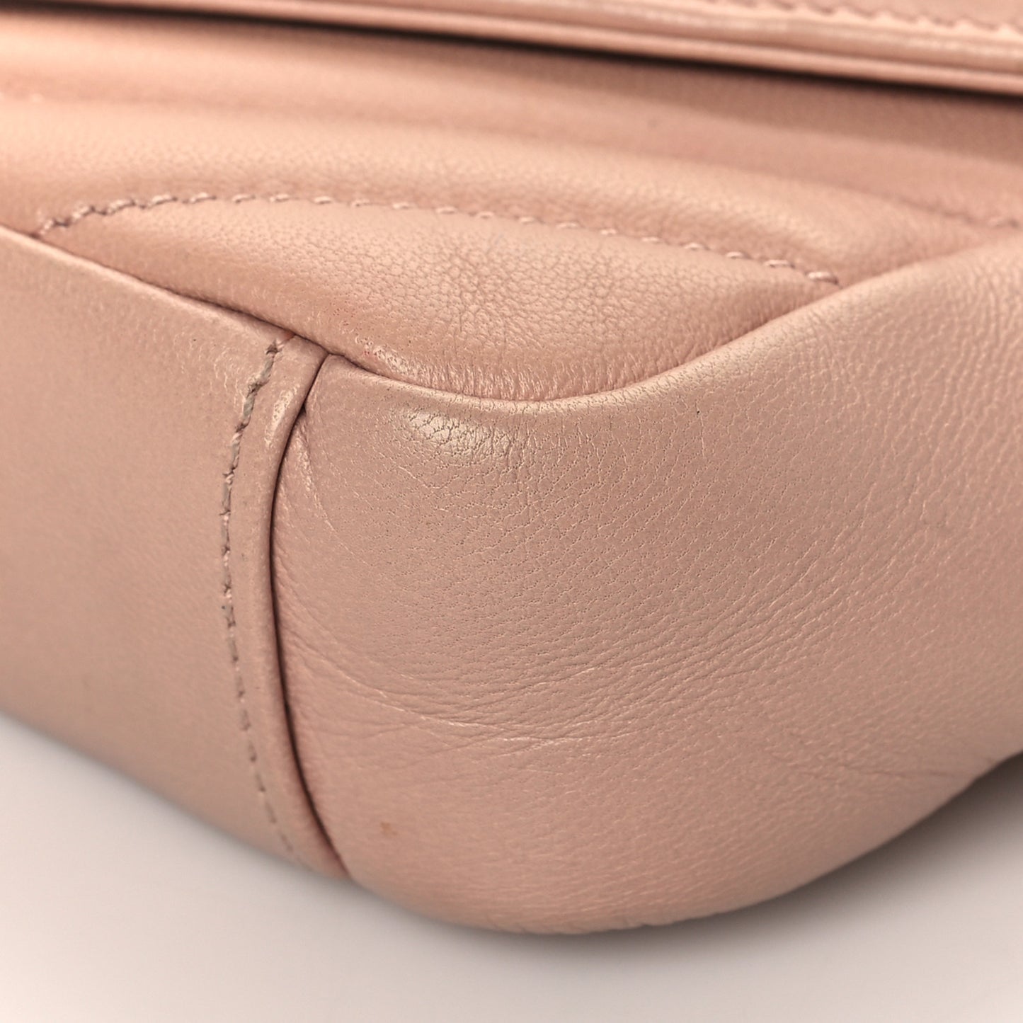 Sheepskin Matelasse Monogram Classic Baby Chain Bag Pale Pink