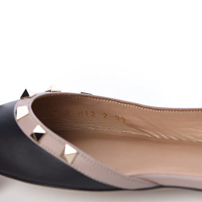 Valentino Garavani Nappa Rockstud Slingback Flats 39 Black Poudre 8 of 11