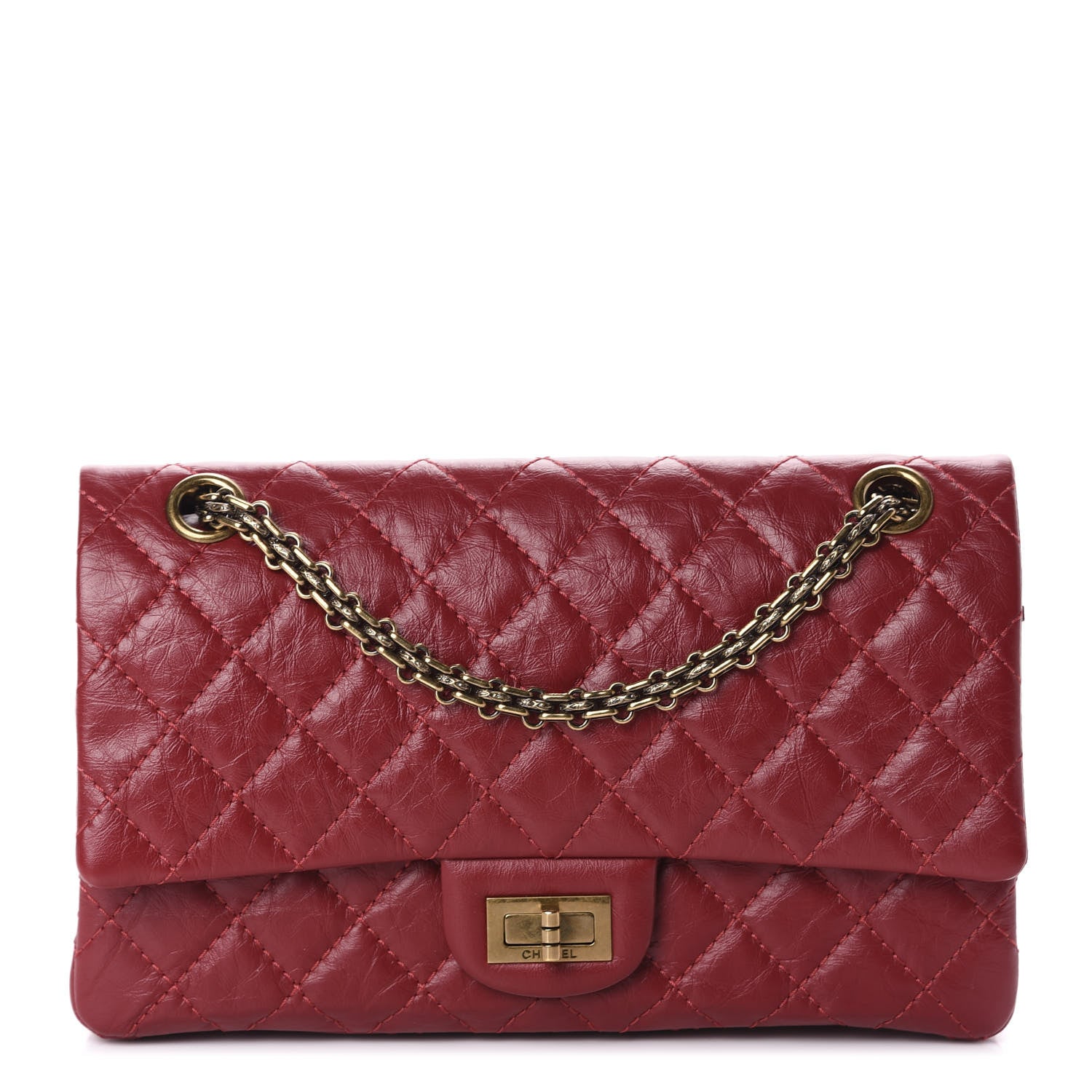 Chanel Aged Calfskin Quilted 2.55 Reissue 225 Flap Red 1 of 11