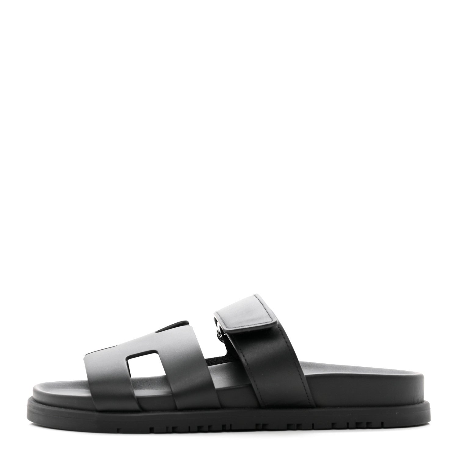 Hermes Calfskin Womens Chypre Sandals 36 Black 1 of 9