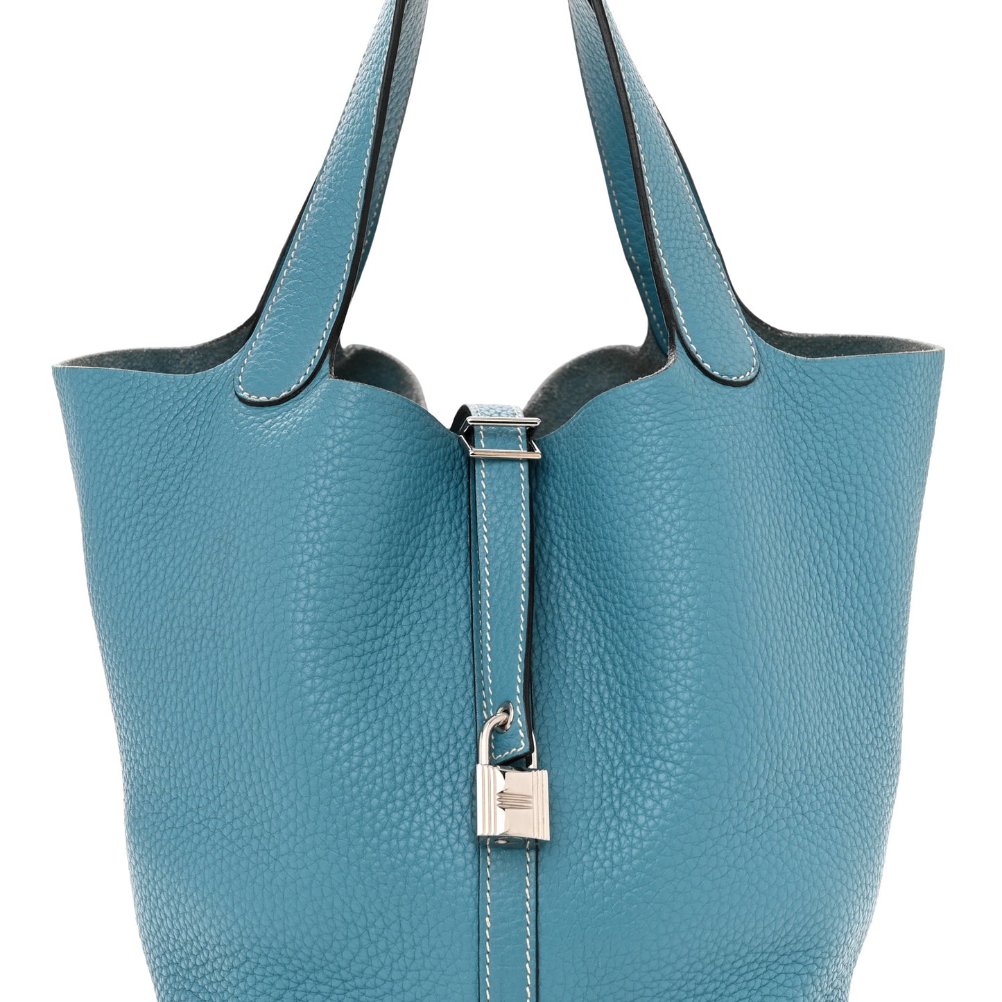 Taurillon Clemence Picotin Lock 22 MM Blue Jean