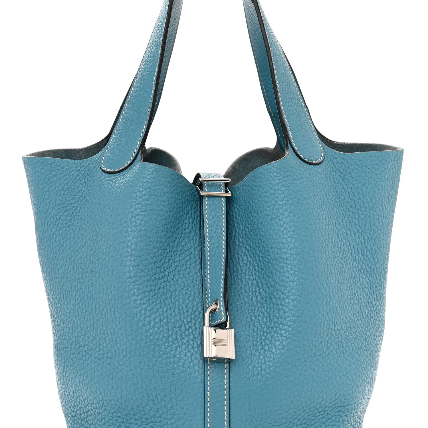 Hermes Taurillon Clemence Picotin Lock 22 MM Blue Jean 8 of 11