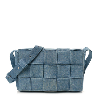 Bottega Veneta Denim Maxi Intrecciato Cassette Crossbody Bag Washed Indigo 1 of 9