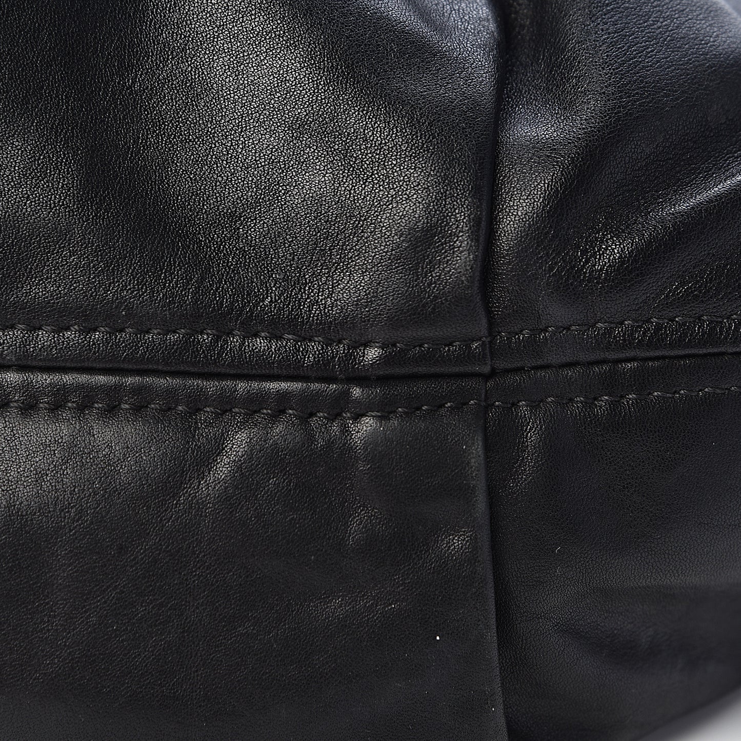 Soft Calfskin Pleated Hobo Black