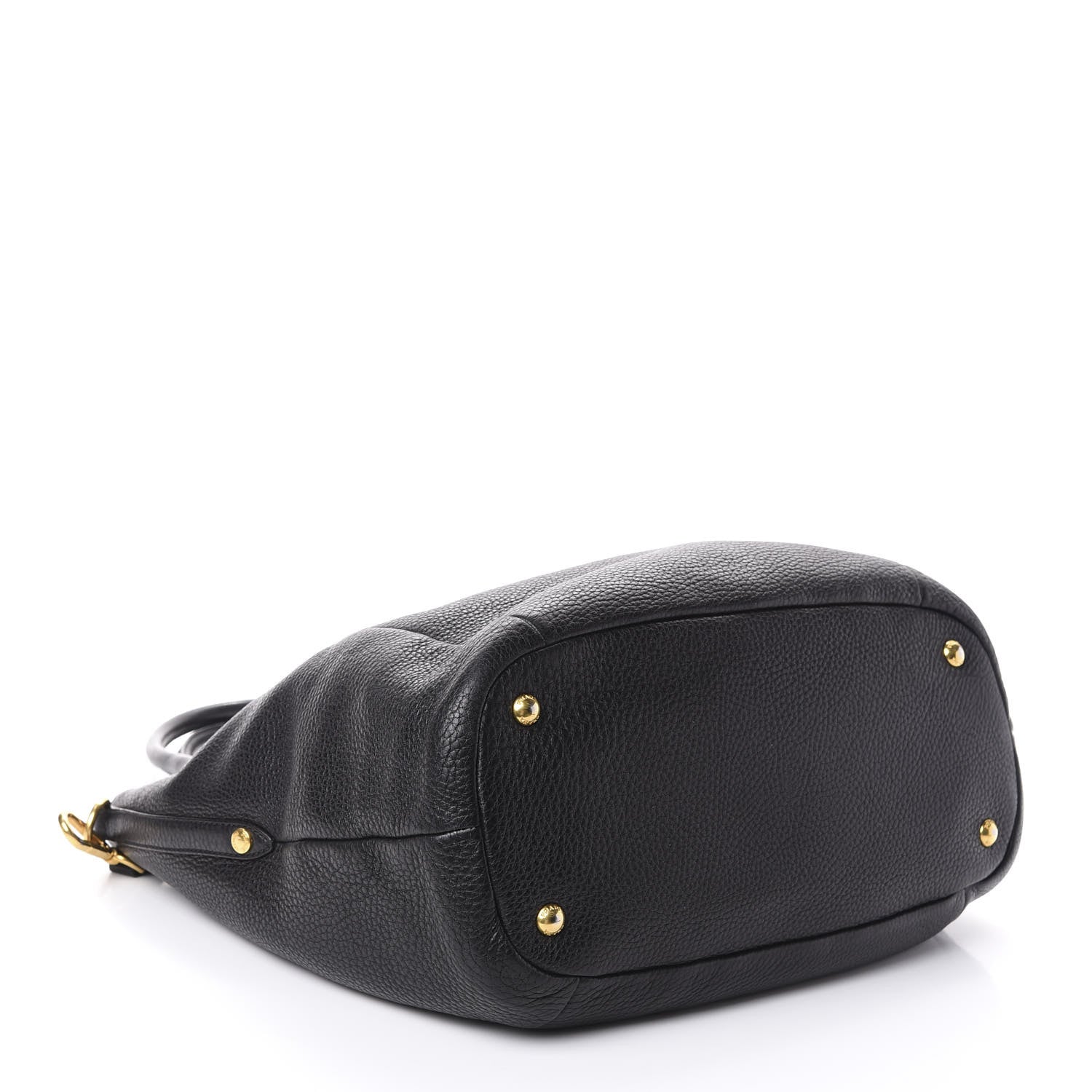 Prada Vitello Daino Side Pocket Tote Black 4 of 9