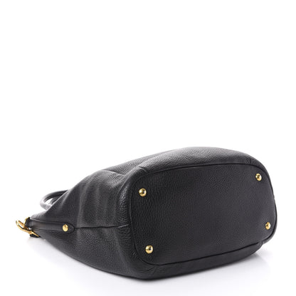 Prada Vitello Daino Side Pocket Tote Black 4 of 9