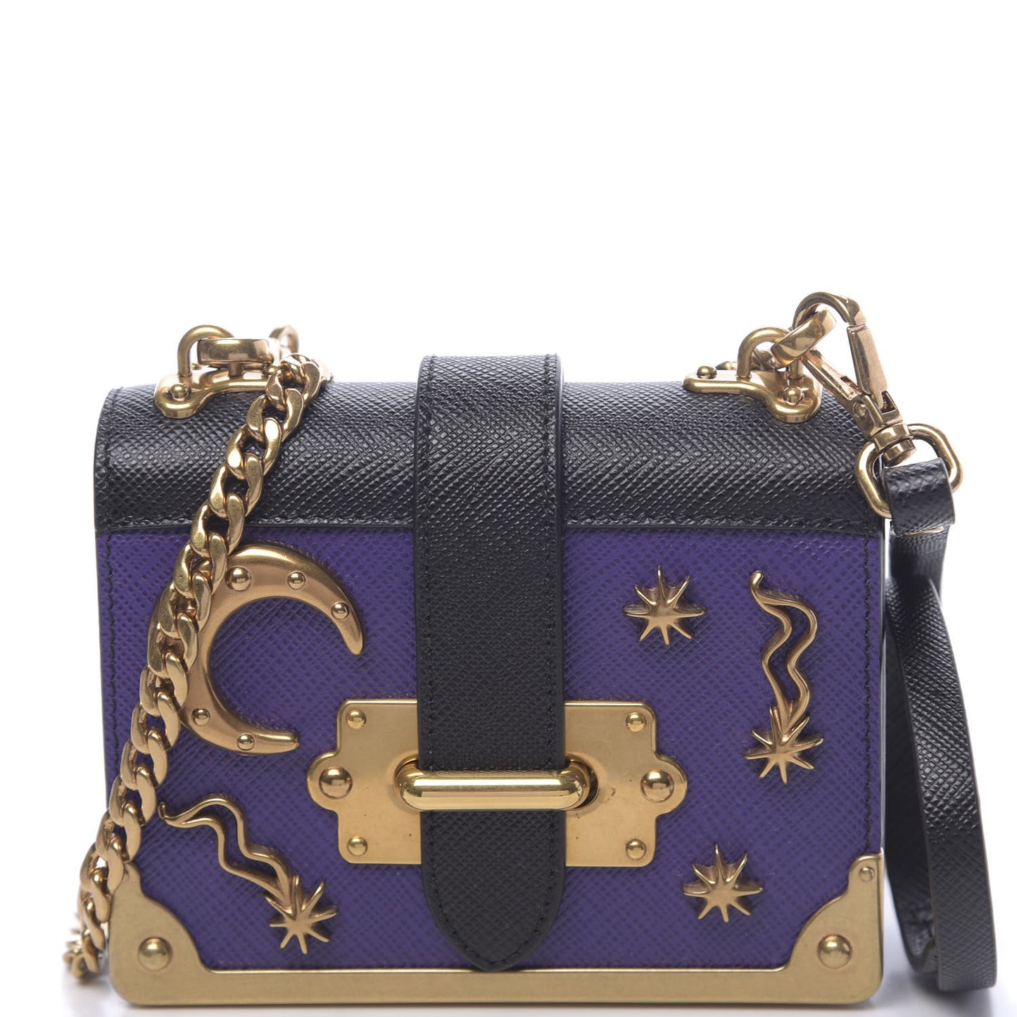 Saffiano Astrology Mini Cahier Bag Viola Black