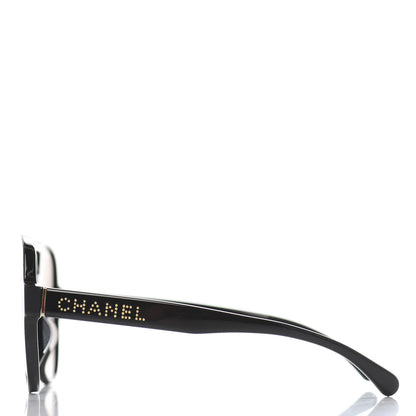 Chanel Mirrored Pilot Sunglasses 71310A Black Gold 3 of 9