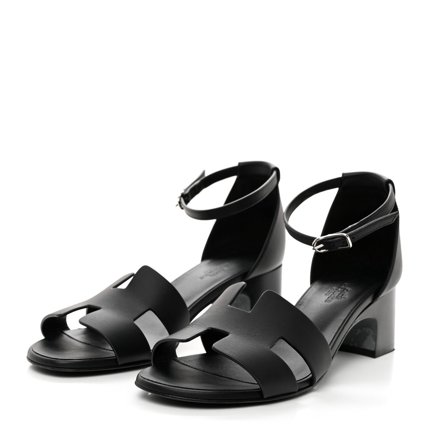 Calfskin Encens 50 Sandals 38 Black