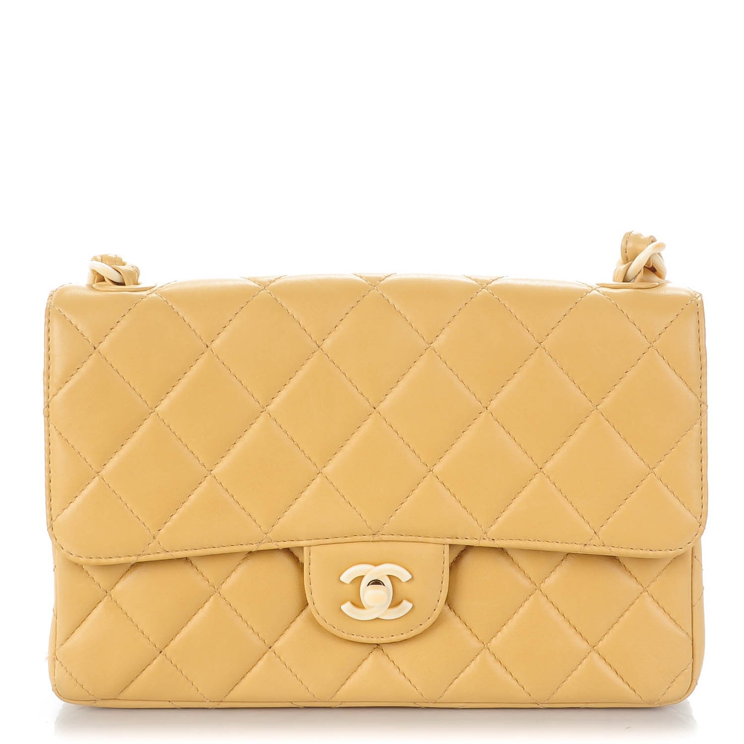 Chanel Lambskin Medium Bekko Chain Single Flap Beige 1 of 13
