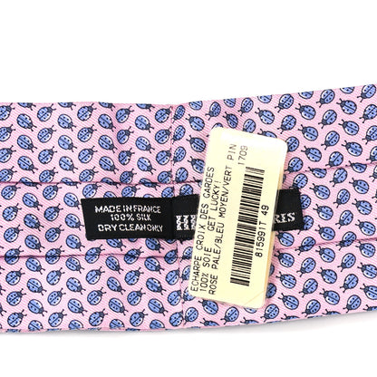 Hermes Silk Get Lucky Mens Ascot Rose Pale Bleu Moyen Vert Pin 4 of 4
