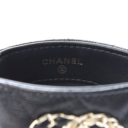 Chanel Caviar Quilted French New Wave Phone Holder With Chain Black 6 of 12