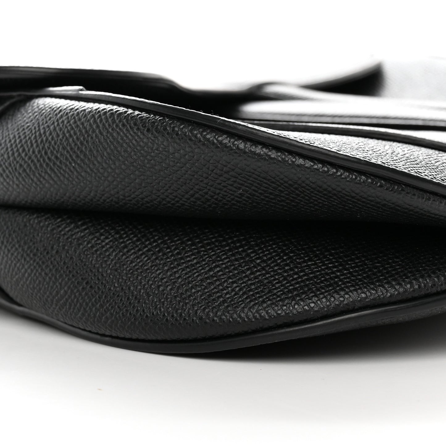 Grained Calfskin Saddle Bag Black