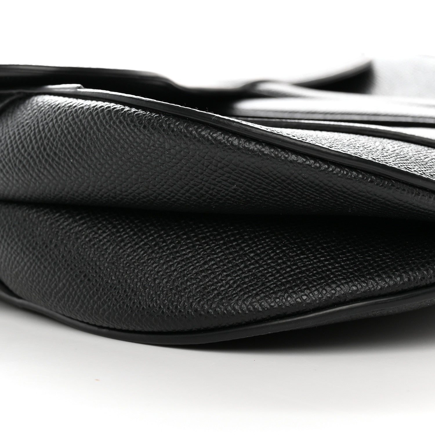 Christian Dior Grained Calfskin Saddle Bag Black 9 of 13