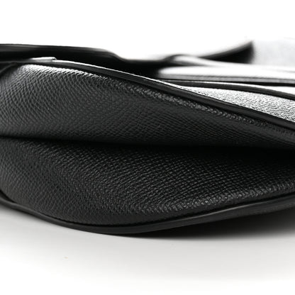 Christian Dior Grained Calfskin Saddle Bag Black 9 of 13