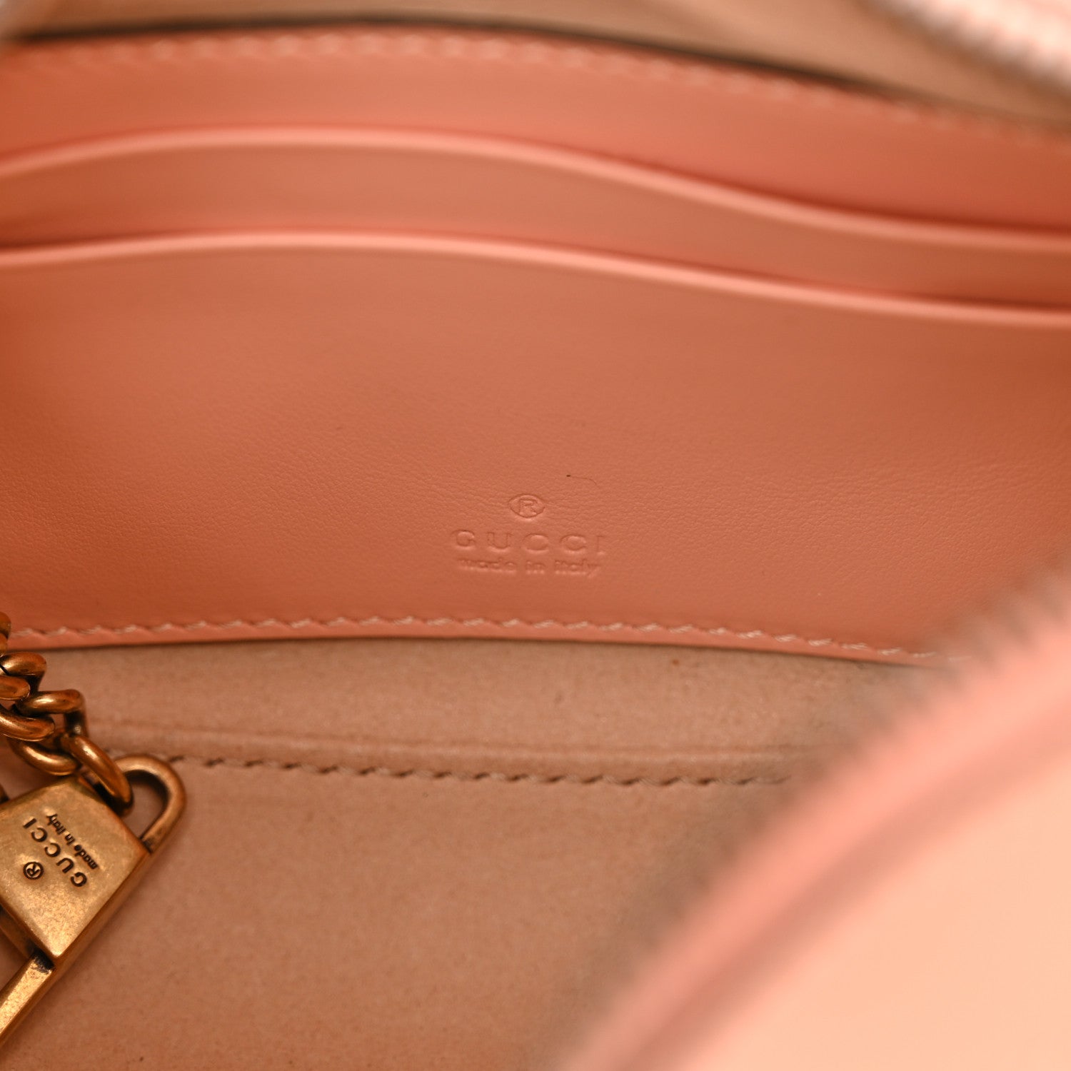 Gucci Calfskin Matelasse Chevron Mini GG Marmont Half Moon Hobo Peachy Chic 7 of 10