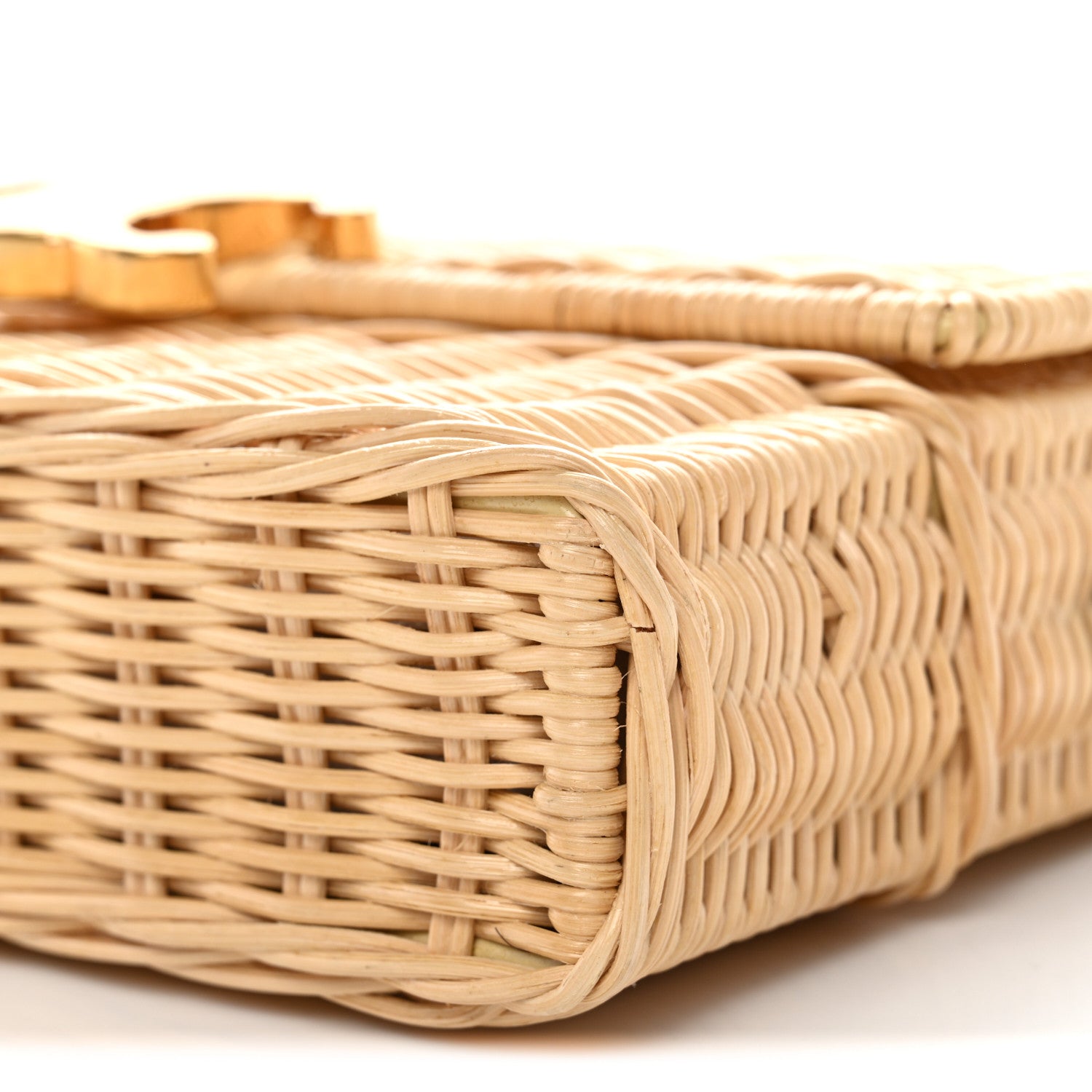 Celine Wicker Calfskin Claude Shoulder Bag Natural 9 of 10