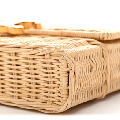 Celine Wicker Calfskin Claude Shoulder Bag Natural 9 of 10