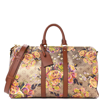Louis Vuitton Metallic Monogram LV Garden Keepall Bandouliere 45 Gold 1 of 9