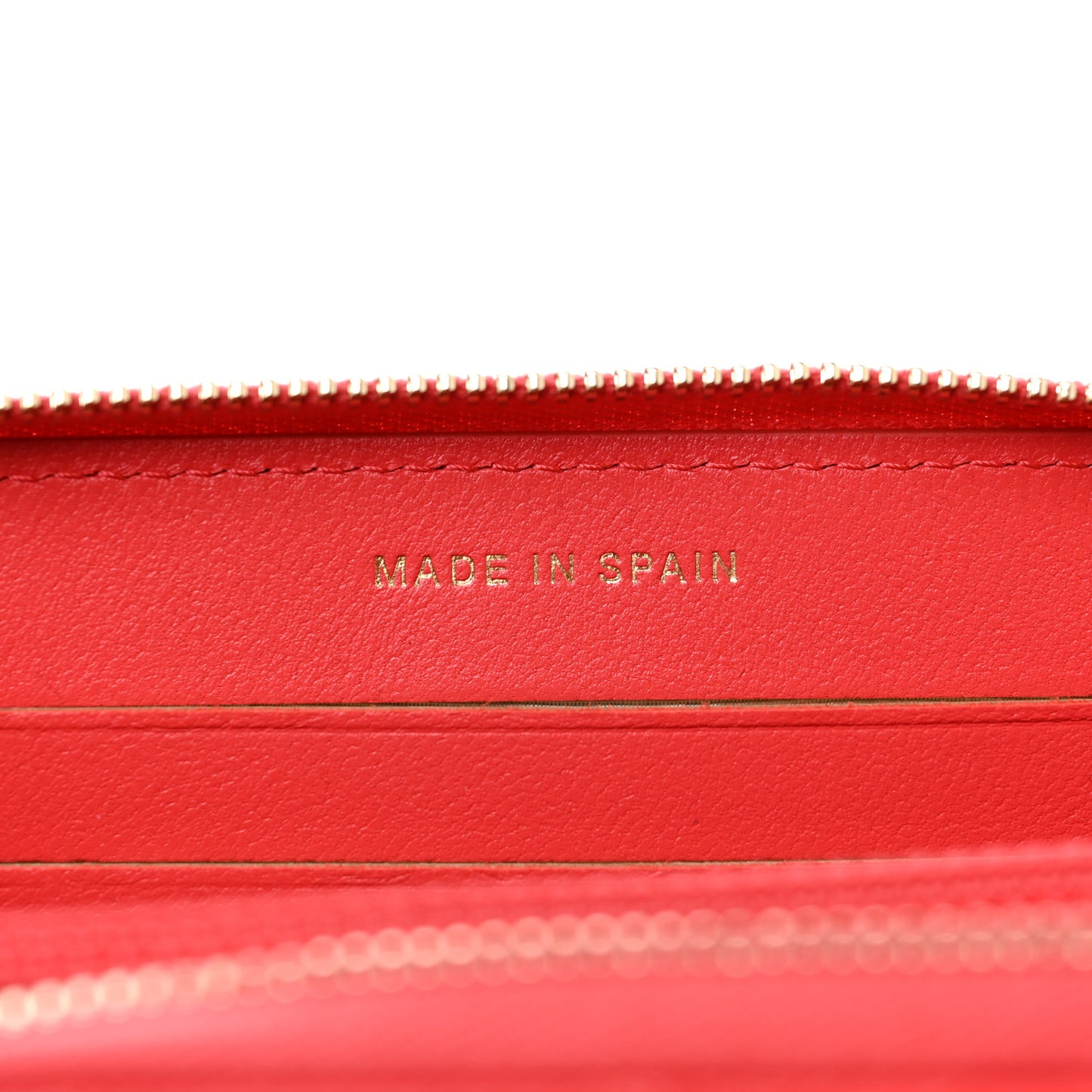 Lambskin Quilted Small Zip Around Wallet Coral