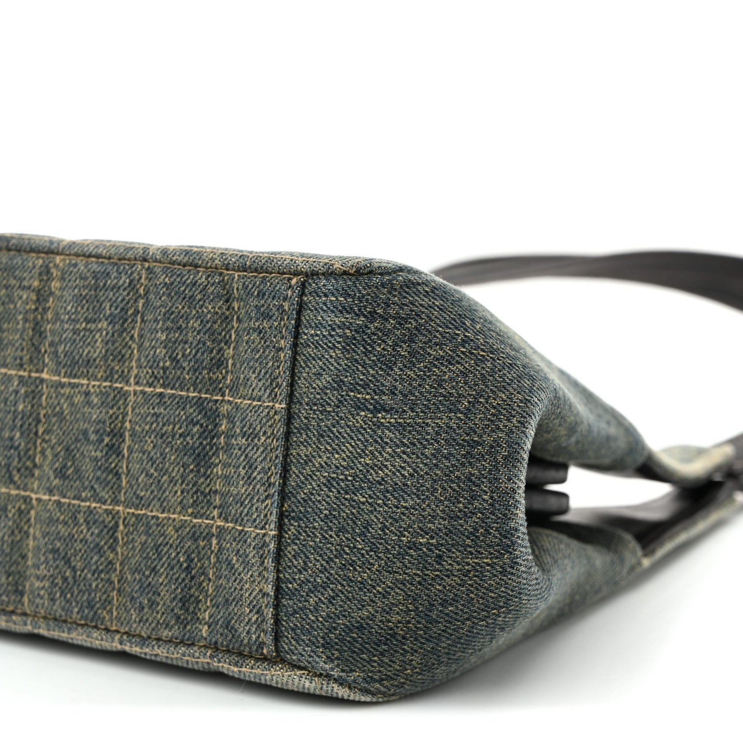 Chanel Denim Quilted CC Chocolate Bar Shoulder Bag Blue 10 of 10