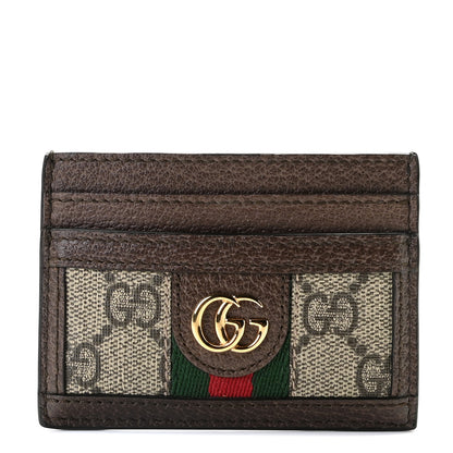 Gucci GG Supreme Monogram Ophidia Card Holder Brown 1 of 7