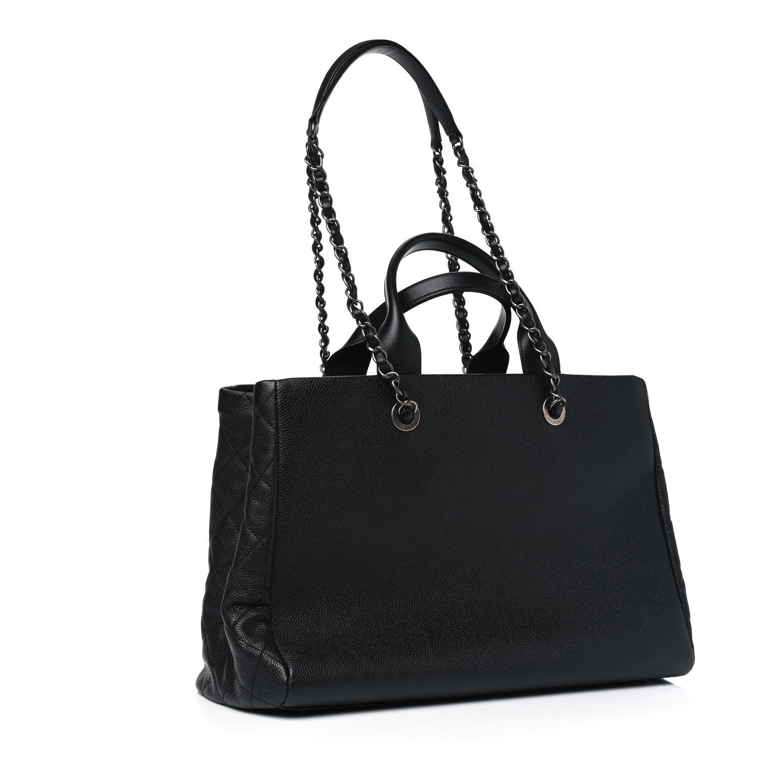 Chanel Caviar Lambskin Quilted Large Coco Break Shopping Bag Black 2 of 4