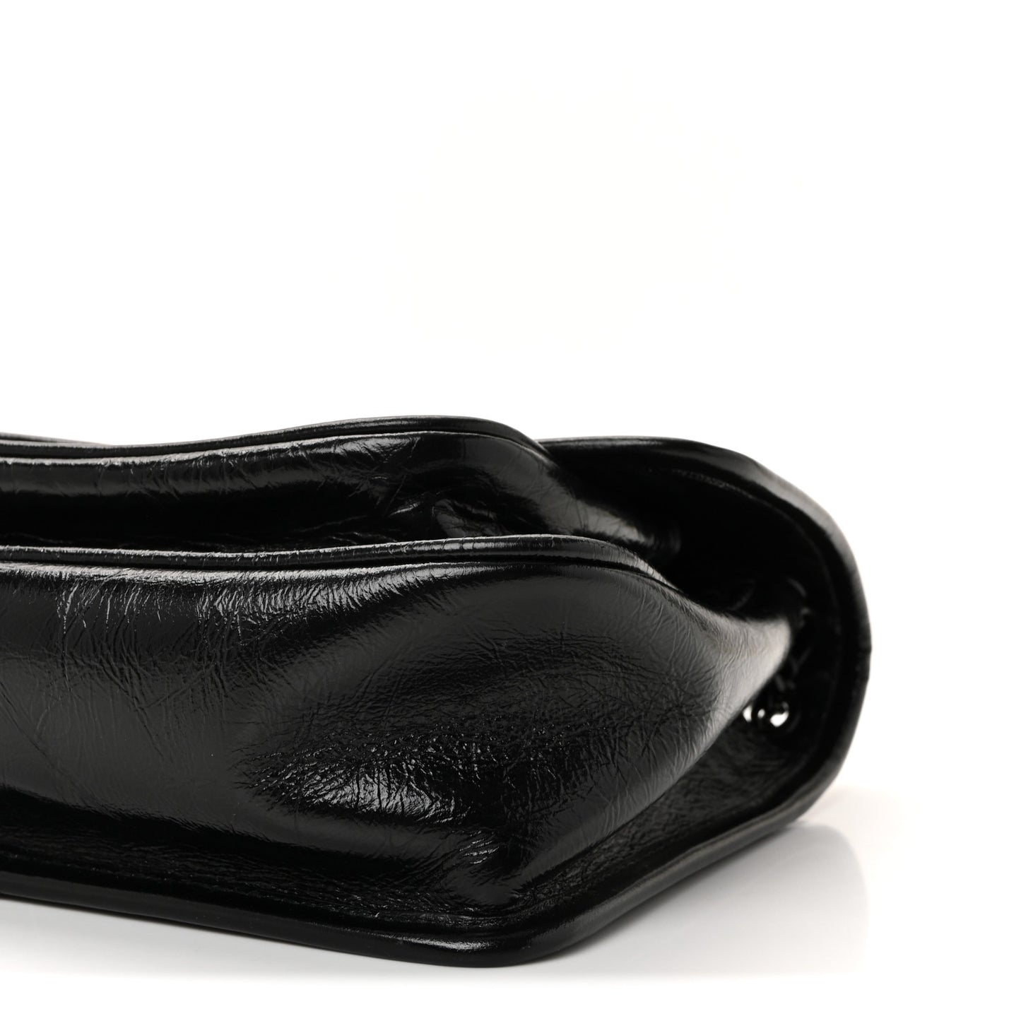 Crinkled Calfskin Matelasse Monogram Baby Niki Chain Satchel Black