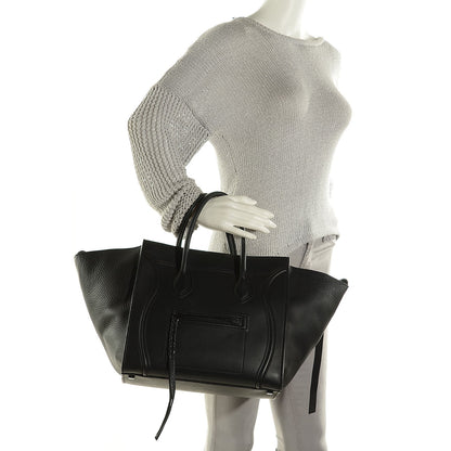 Celine Supple Calfskin Medium Phantom Luggage Black 2 of 8